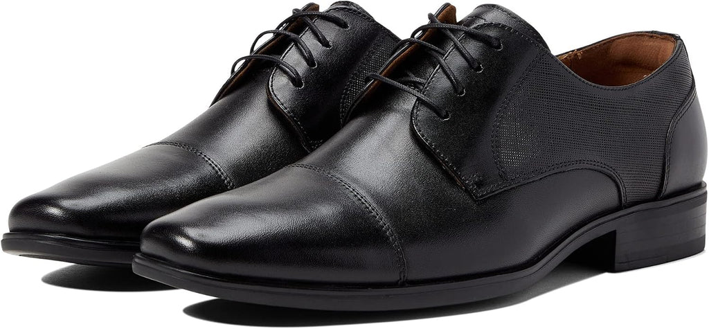 Formal Shoe for Men - Leather Upper with Man-Made Lining, Snipped Toe, and Blind Eyelets