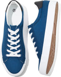 Mens White Canvas Shoes Fashion Low Top Canvas Sneakers Casual Tennis Shoes Lace-Up Walking Shoes for Men